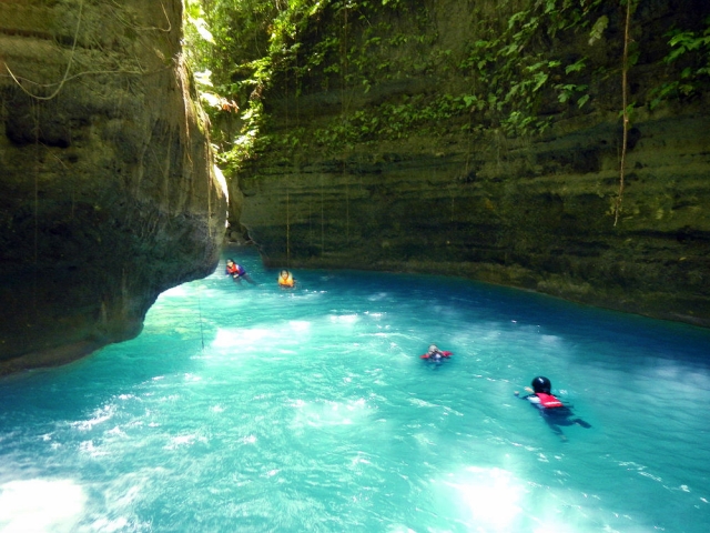 Relax and swim at the Kawasan Falls Canyon